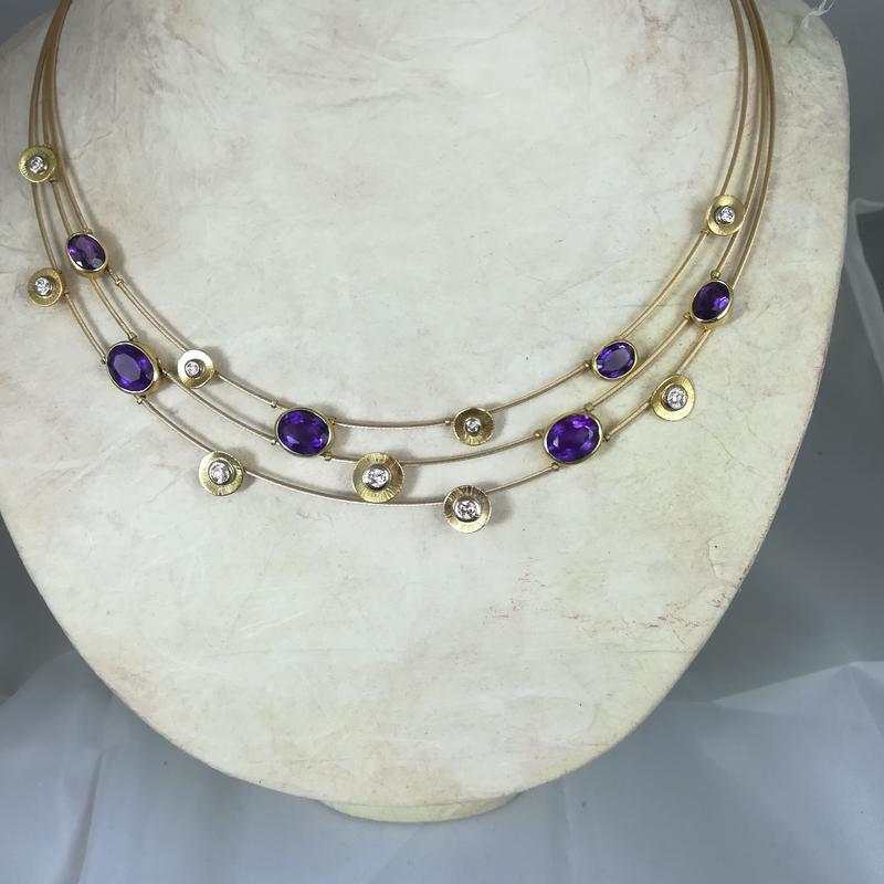 Amethyst und Brillant-Collier