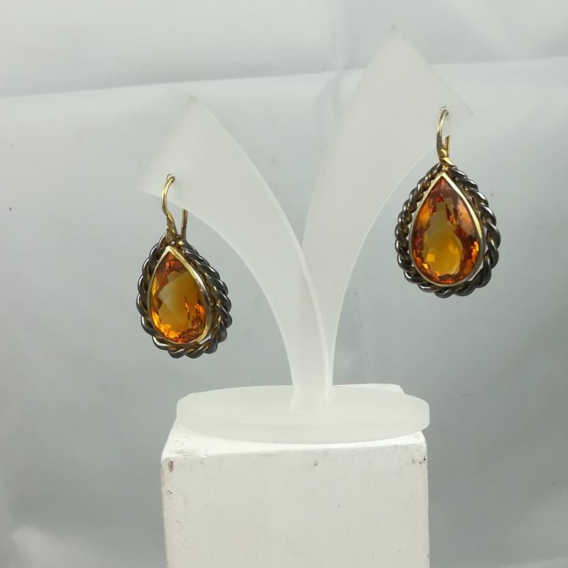 Geflochtene Citrin Ohrringe
