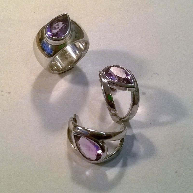 Amethyst Ringe und Ohrschmuck